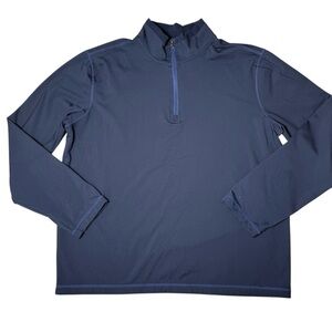32 Degrees Heat Tech Navy Quarter Zip Pullover Thermal Fleece Lined Size Large